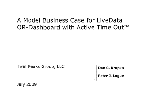 A Model Business Case for LiveData OR-Dashboard with Active Time Out Image