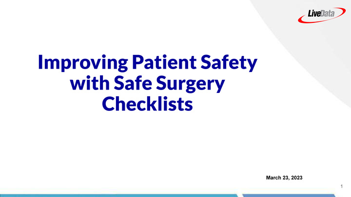 Improving Patient Safety with Safe Surgery Checklists Image