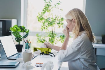 Sick clinician frustrated with pc
