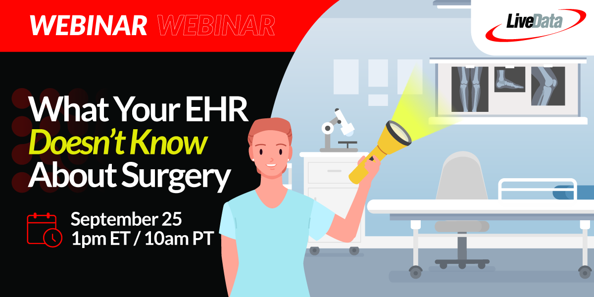 Webinar ad for ehr doesn't know surgery data